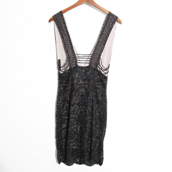 Free People FP Kristin's Limited Edition Mini Dress Beaded Black Rare Size 4 - Picture 11 of 16